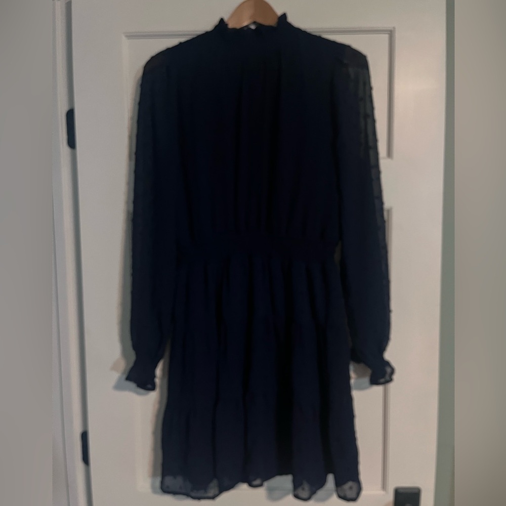 Blue Long Sleeve Dress